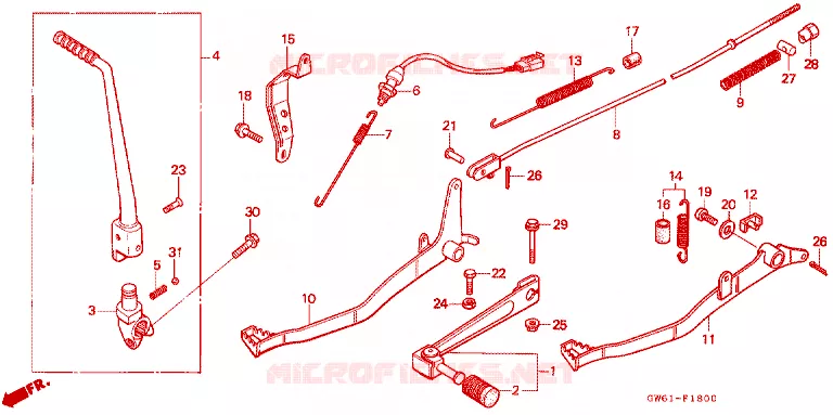 PEDAAL/KICKSTARTER ARM Honda MOTO 50 CRM 1993  CRM50P