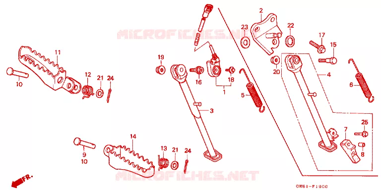 VOETSTEUN - STAND Honda MOTO 50 CRM 1993  CRM50P