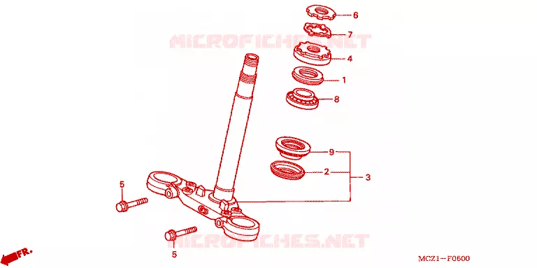 STURING STANG/BOVENSTE BRUG Honda MOTO 900 HORNET 2002  CB900F1