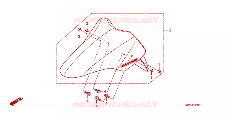 VOORSPATBORD Honda SCOOTER 125 PCX 2014  WW125EX2E