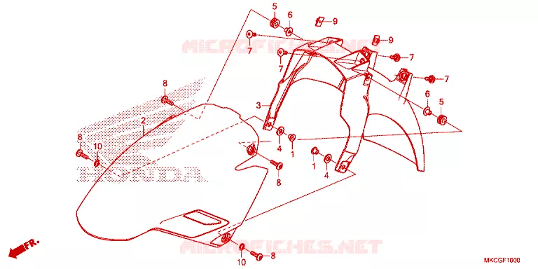 VOORSPATBORD Honda MOTO 1800 GOLD-WING 2020  GL1800DAL