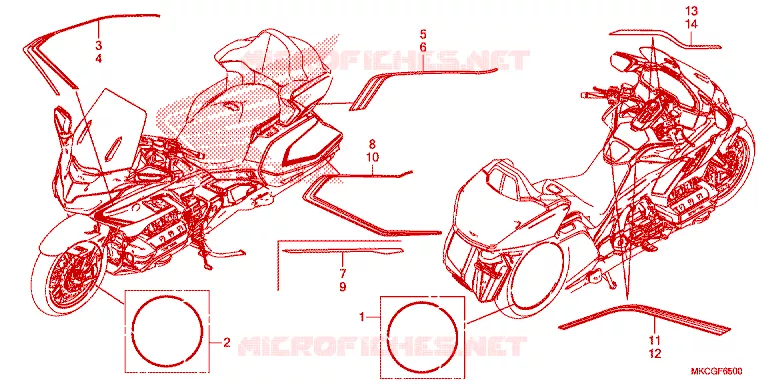 STICKERS Honda MOTO 1800 GOLD-WING 2020  GL1800L