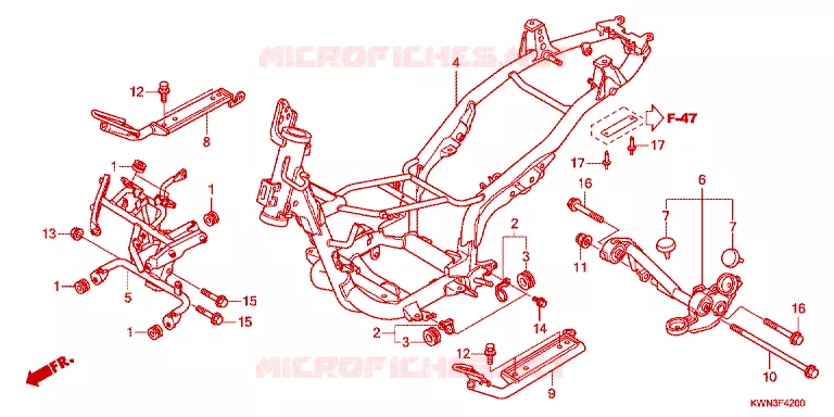 FRAME CHASSIS Honda SCOOTER 125 PCX 2012  WW125EX2A