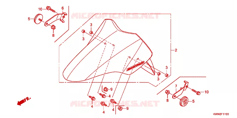 VOORSPATBORD Honda SCOOTER 125 PCX 2011  WW125EX2A