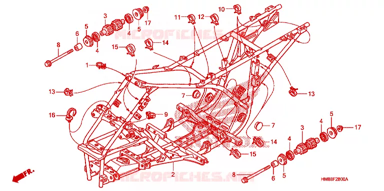 FRAME CHASSIS Honda ATV 250 FOURTRAX 2007  TRX250TM7