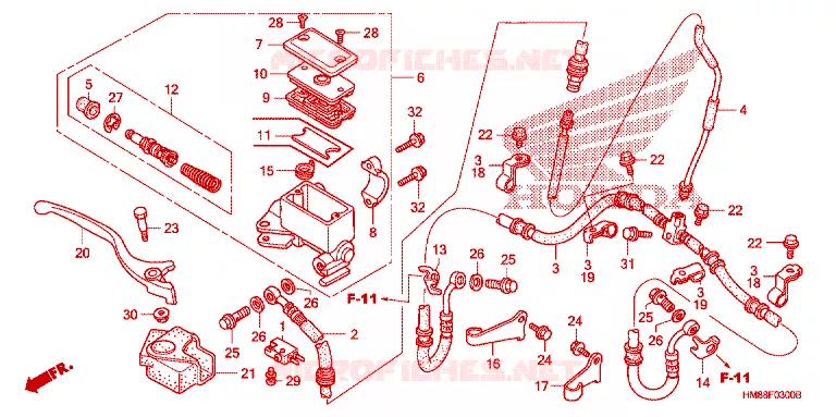 REMPOMP VOOR Honda ATV 250 FOURTRAX 2007  TRX250TM7