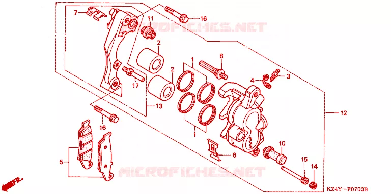 REMKLAUW VOOR Honda MOTO 125 CR 2000  CR125RY