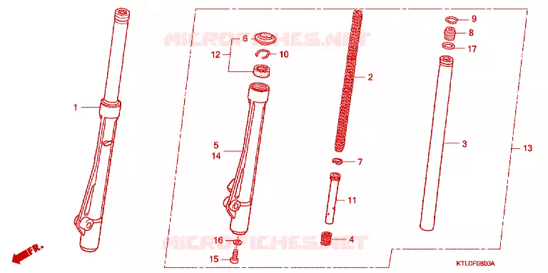 VOOR VORK Honda MOTO 100 WAVE 2010  AFS100SA