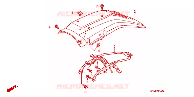 ACHTERSPATBORD  Honda MOTO 200 XR 2004  XR2003
