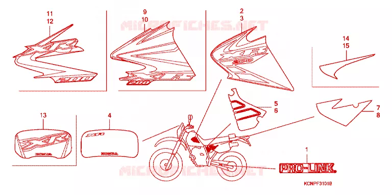 EMBLEEM/STREEP Honda MOTO 200 XR 2006  XR2005
