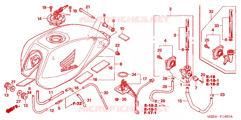 BENZINE TANK Honda MOTO 600 HORNET 2004  CB600F4_A