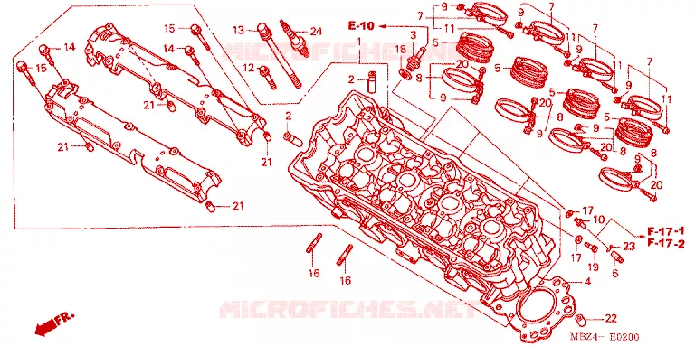 CILINDERKOP Honda MOTO 600 HORNET 2004  CB600F4_A
