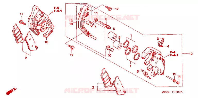 REMKLAUW VOOR Honda MOTO 600 HORNET 2004  CB600F4_A