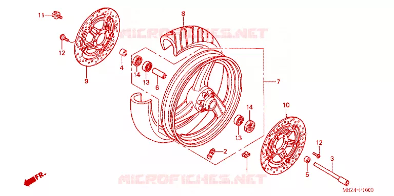 VOORWIEL Honda MOTO 600 HORNET 2004  CB600F4_A