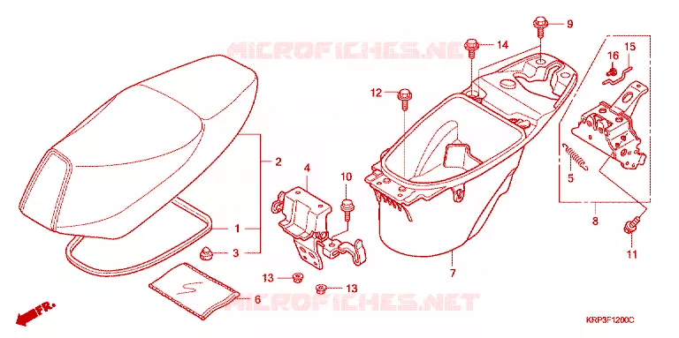 ZITTING/ BAGAGEBOX Honda SCOOTER 100 AVIATOR 2004  SCV100F3