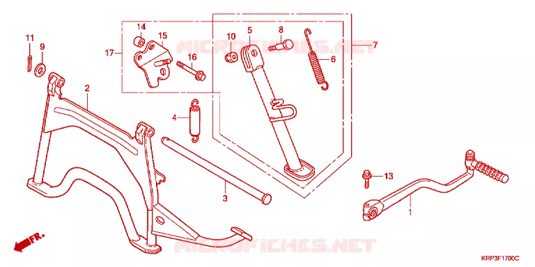 KICKSTARTER ARM/STANDAARD Honda SCOOTER 110 AVIATOR 2010  SCV110GA