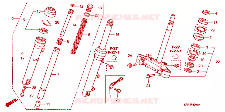 STURING STANG/VOOR VORK Honda SCOOTER 110 AVIATOR 2010  SCV110GA
