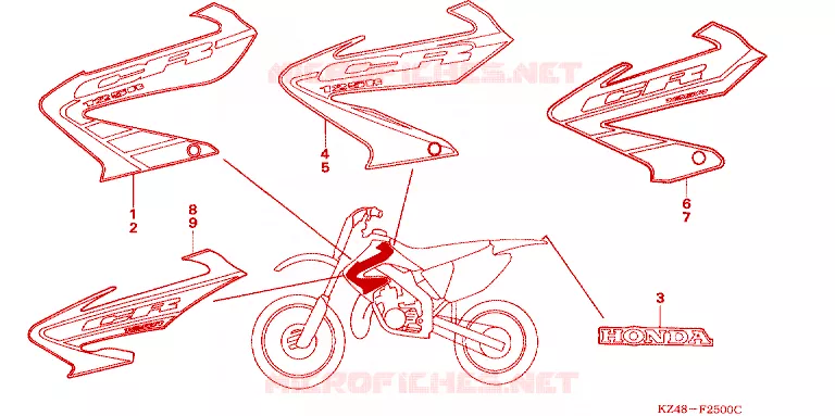 EMBLEEM/STREEP Honda MOTO 125 CR 2004  CR125R4