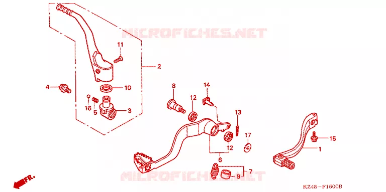 PEDAAL/KICKSTARTER ARM Honda MOTO 125 CR 2004  CR125R4