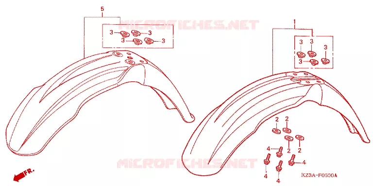 VOORSPATBORD Honda MOTO 125 CR 2004  CR125R4
