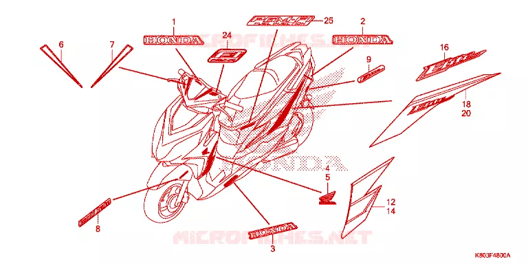 EMBLEEM/STREEP Honda SCOOTER 125 ELITE 2018  NSC1255SHH