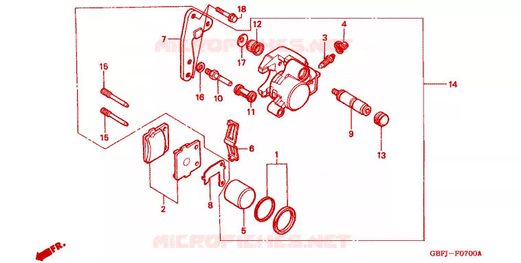 REMKLAUW VOOR Honda MOTO 80 CR 2000  CR80RBY