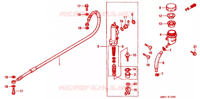 REMPOMP ACHTER Honda MOTO 80 CR 1999  CR80RX