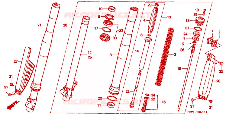 VOOR VORK Honda MOTO 80 CR 1999  CR80RX