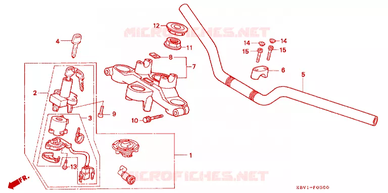 HENDEL PIJP/BOVENSTE BRUG/ STURING STANG Honda MOTO 250 VT 1992  VT250FN