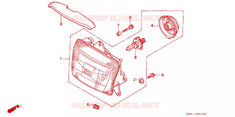 KOPLAMP Honda MOTO 250 VT 1992  VT250FN