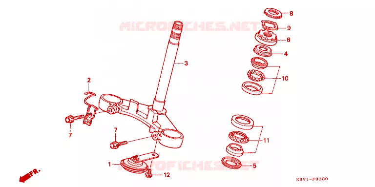 STURING STANG/BOVENSTE BRUG Honda MOTO 250 VT 1992  VT250FN