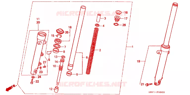VOOR VORK Honda MOTO 250 VT 1992  VT250FN