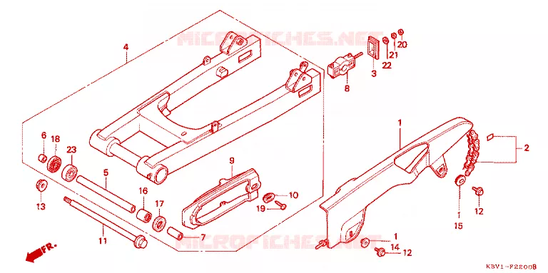 ZWAAI-ARM/KETTINGKAST Honda MOTO 250 VT 1992  VT250FN