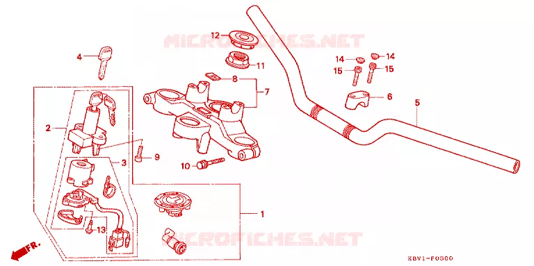 HENDEL PIJP/BOVENSTE BRUG/ STURING STANG Honda MOTO 250 VT 1992  VT250FN