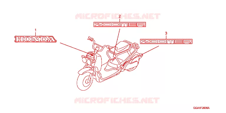 EMBLEEM/STREEP Honda SCOOTER 50 ZOOMER 2011  NPS50B