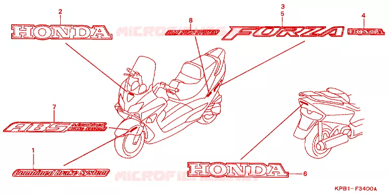 EMBLEEM/STREEP Honda SCOOTER 250 FORZA 2000  NSS250AY
