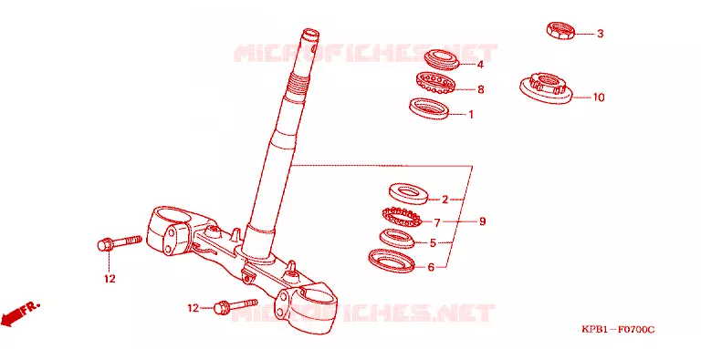STURING STANG/BOVENSTE BRUG Honda SCOOTER 250 FORZA 2000  NSS250AY