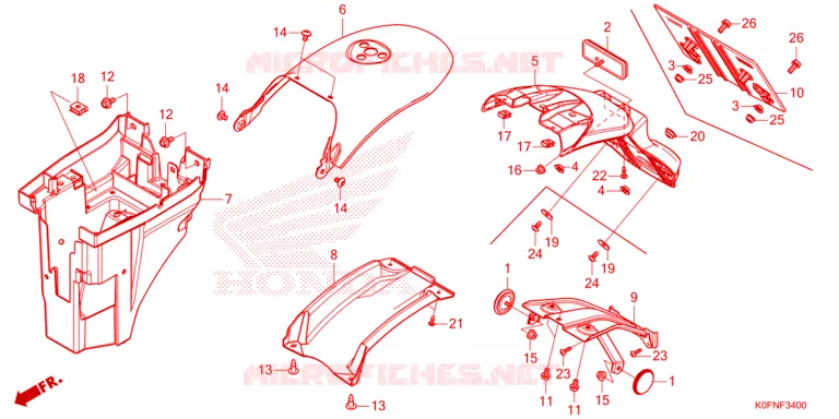 ACHTERSPATBORD  Honda MOTO 125 MONKEY 2024  Z125MAR