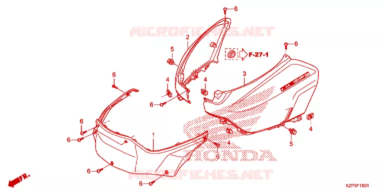 KONTPANEEL MIDDEN Honda MOTO 110 BENLY 2019  MW1101WHG