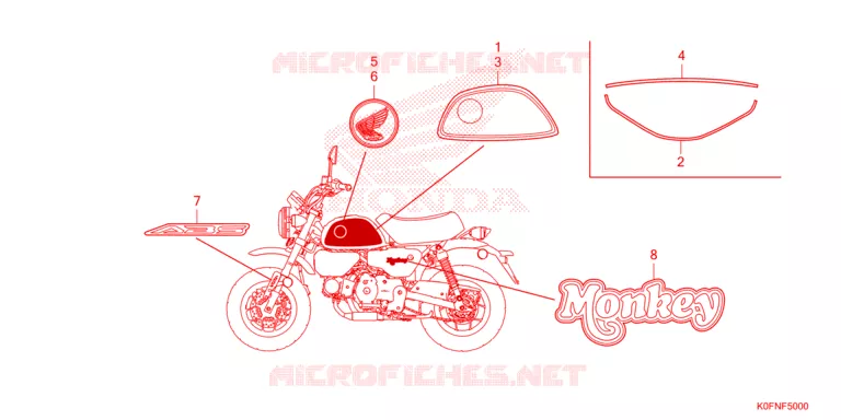 EMBLEEM/STREEP Honda MOTO 125 MONKEY 2024  Z125MAR