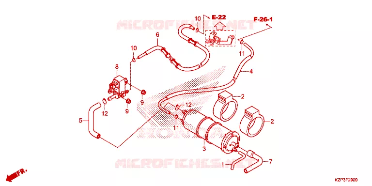 GAS RECYCLINGSYSTEEM Honda MOTO 110 BENLY 2018  MW1101WHJ