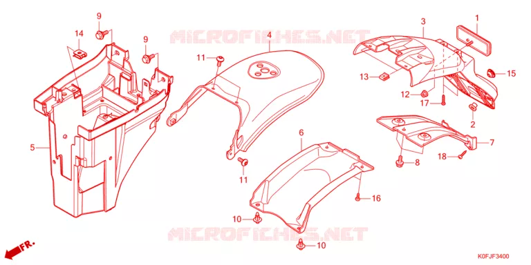 ACHTERSPATBORD  Honda MOTO 125 MONKEY 2022  Z125MAN