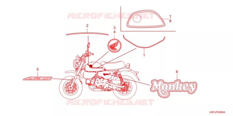 EMBLEEM/STREEP Honda MOTO 125 MONKEY 2023  Z125MAN