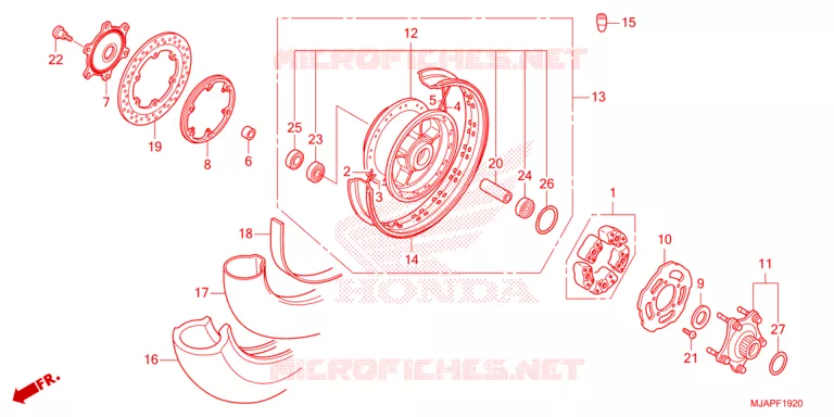 ACHTER WIEL Honda MOTO 750 SHADOW 2024  VT750CSR