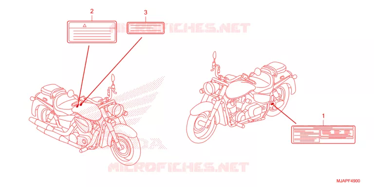 WAARSCHUWINGSLABEL Honda MOTO 750 SHADOW 2024  VT750CSR