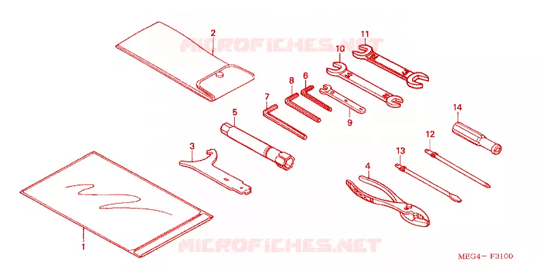 GEREEDSCHAP Honda MOTO 750 SHADOW 2004  VT750CA4