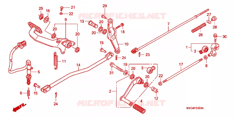 PEDAAL Honda MOTO 750 SHADOW 2004  VT750CA4