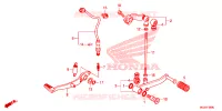 PEDAAL voor Honda CBR 500 R RED 2014