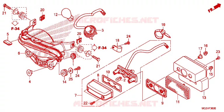 ACHTERLICHT Honda MOTO 500 CBR 2014  CBR500RE