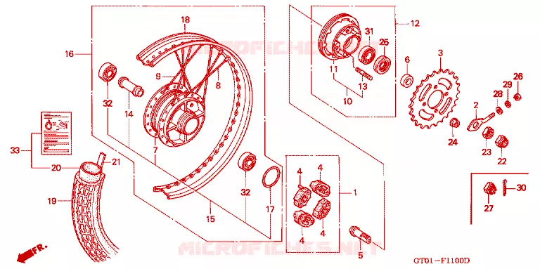 ACHTER WIEL Honda MOTO 90 CUB 1993  C90DP